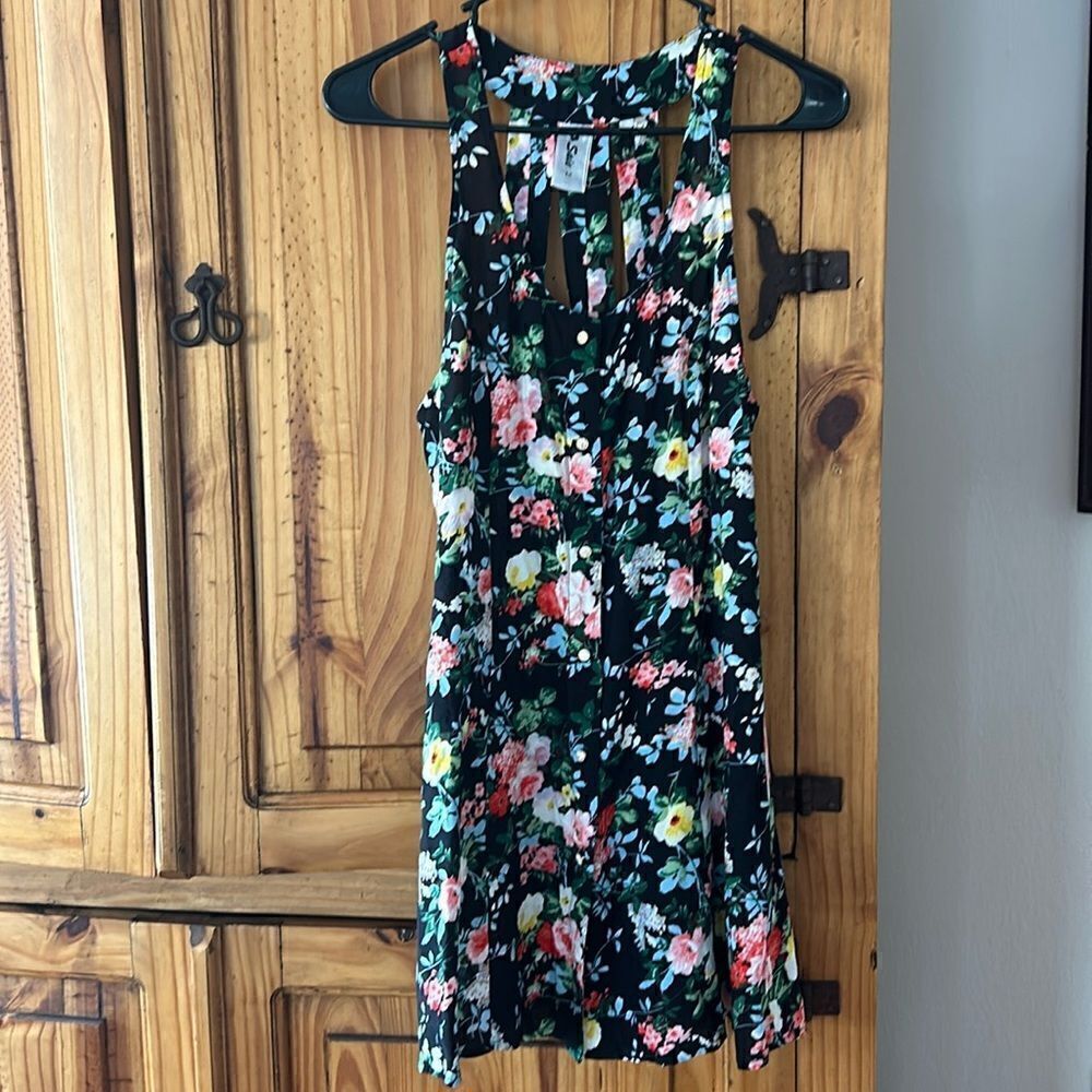 Saie Floral Print Dress with Back Straps